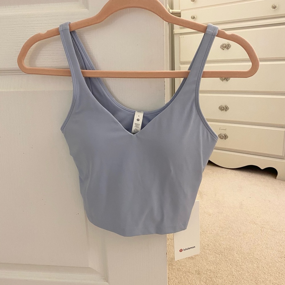 Blue linen lululemon align tank nwt size 4